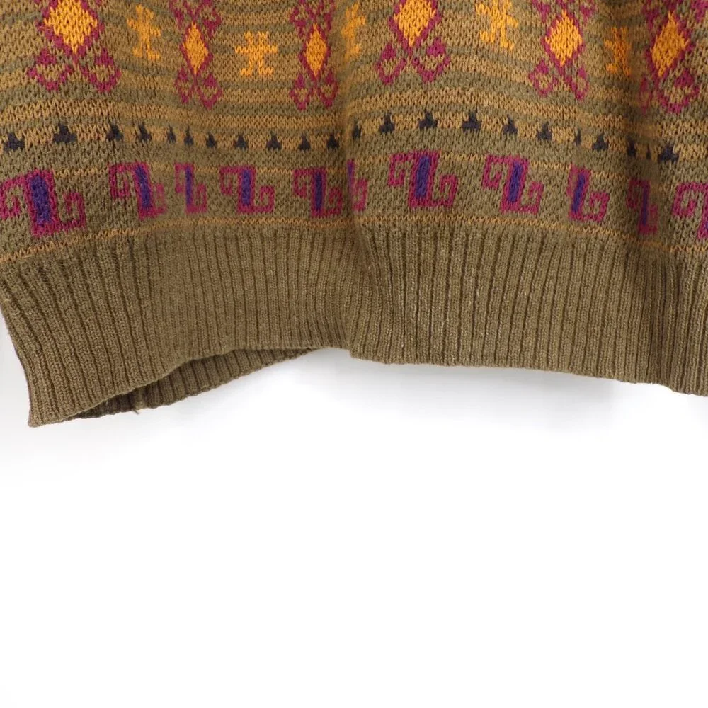 American Eagle Outfitters Men's Knit Sweater XL Brown Crew Neck Long Sleeve